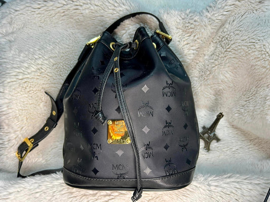 Pre-Owned - MCM Black Visetos Bucket Bag